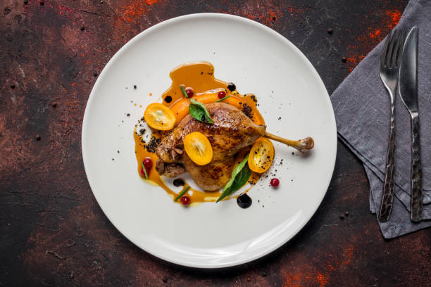 Baked duck leg